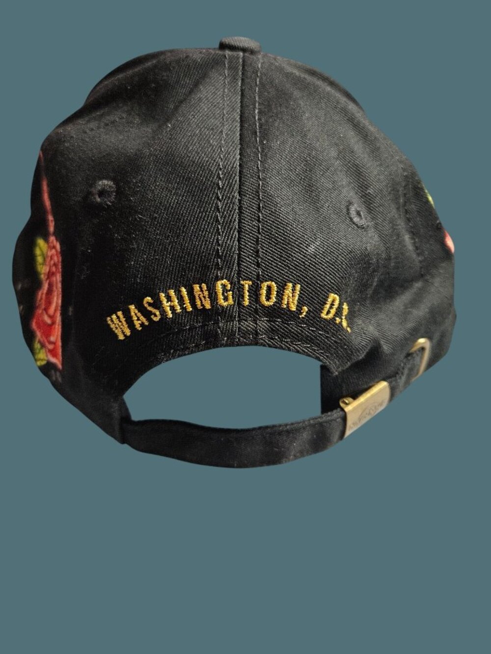 Hard Rock Washington D.C Embroidered Floral Rose Black Adjustable Cotton Cap/Hat - Picture 6 of 8